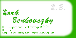 mark benkovszky business card